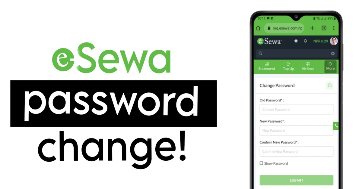 how to change esewa password