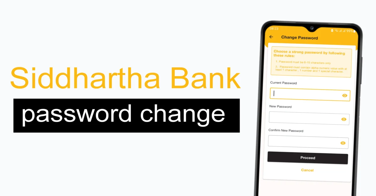 siddhartha bank mobile banking password change