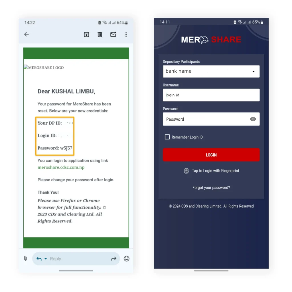 step2 enter the password userid login