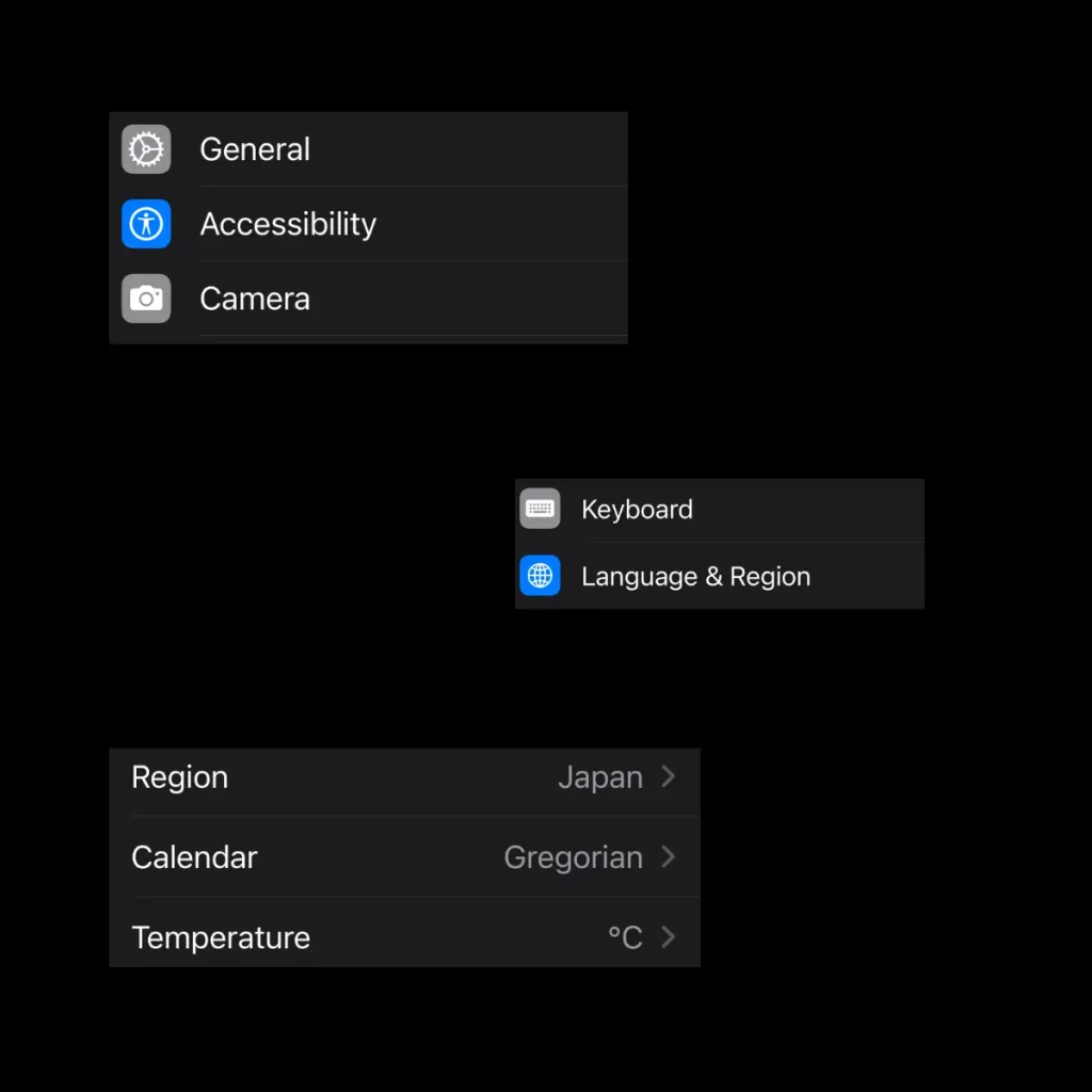 general and language region and change region