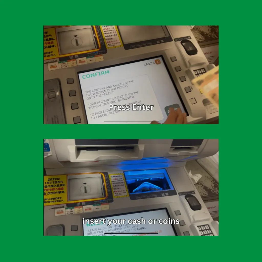 press enter insert cash or coins